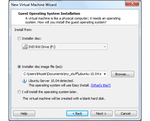 VMware guest os install