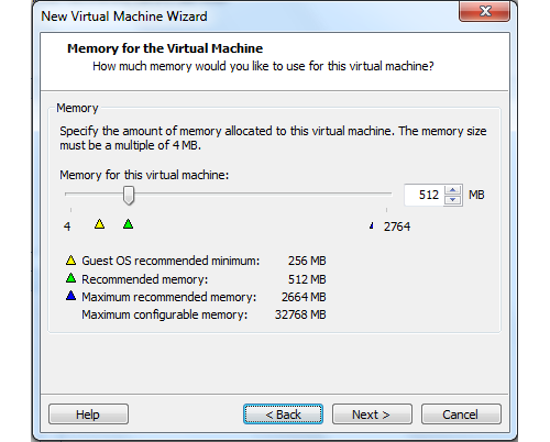 VMware set memory
