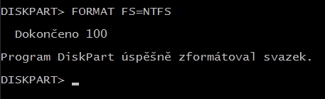 CMD screenshot - příkazový řádek