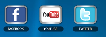 facebook, twitter, YouTube icon