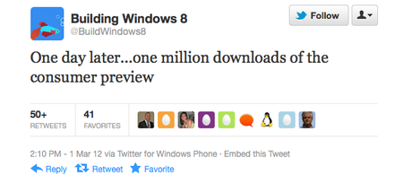 Windows 8 build team on Twitter