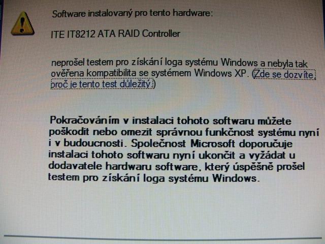 Pokus o instalaci driveru I.