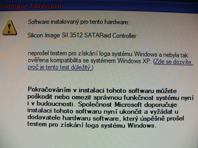 Pokus o instalaci driveru II.